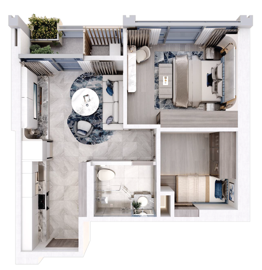 Mặt bằng 3D 1N Celestine