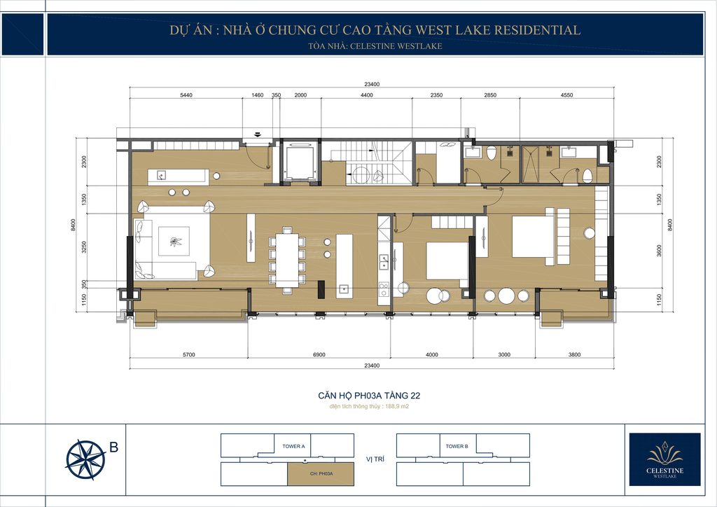 mặt bằng 2d penthouse celestine westlake