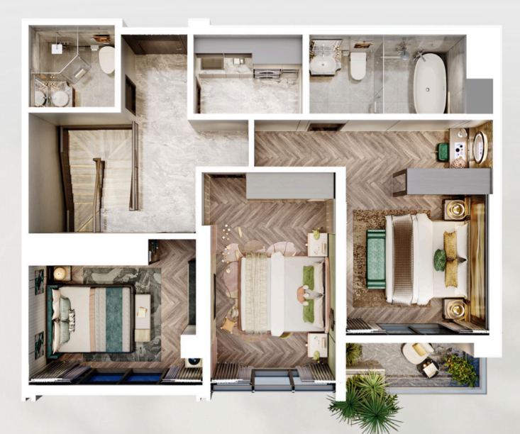 tầng 2 duplex celestine 3d