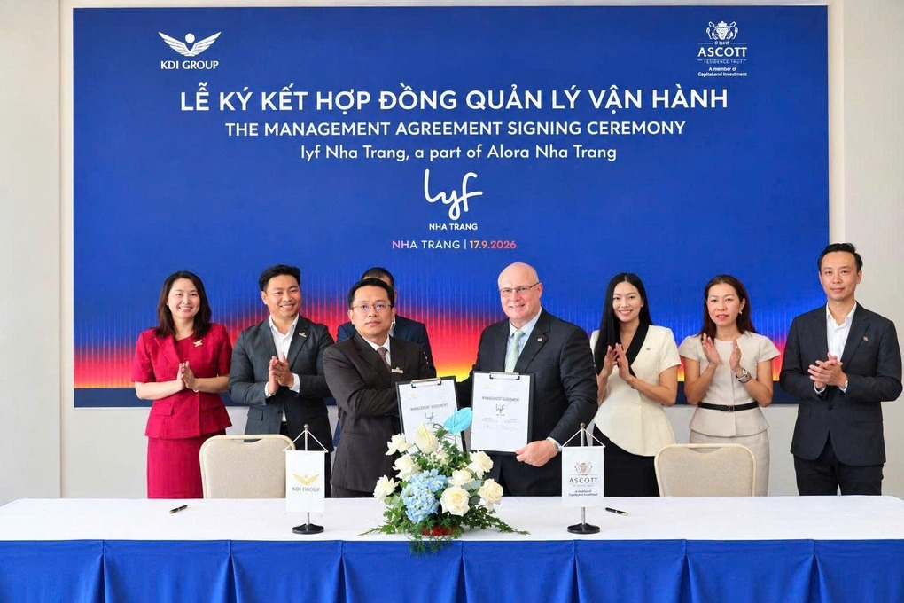 Đại diện chủ đầu tư KDI Group và The Ascott Limited ký kết hợp tác quản lý vận hành dự án Alora Nha Trang