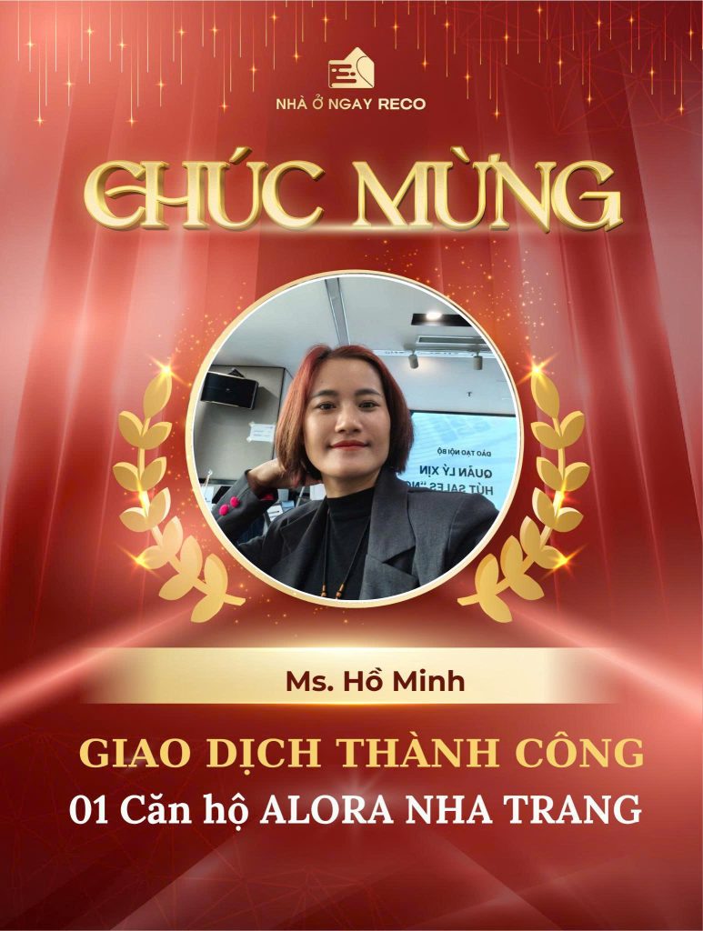 Ảnh giao dịch: Chúc mừng Ms Hồ Thị Minh chốt thành công 01 căn hộ Alora Nha Trang
