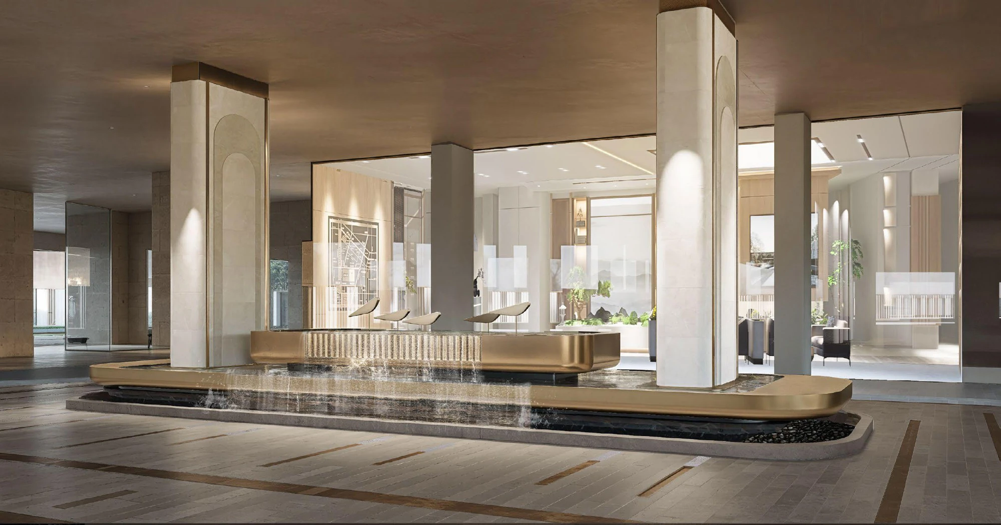 Sảnh chờ tòa 3 và tòa 4 tại tầng 1 Le Parc Place